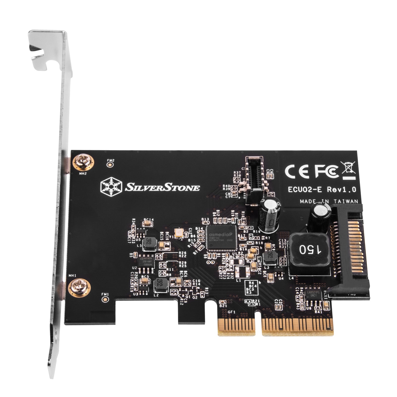 Silverstone SST-ECU02-E USB-Adapterkarte, PCIe 3.0, 1x USB-C 3.1 intern - Low Profile