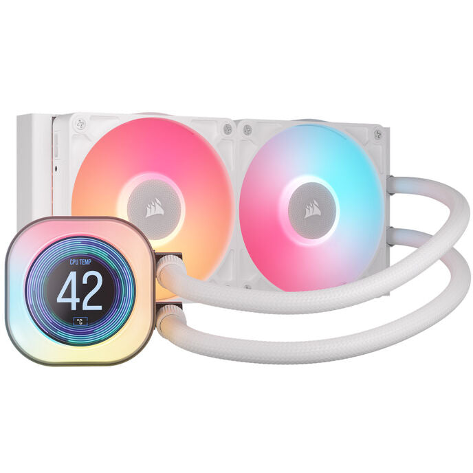 Corsair iCUE LINK Titan 240 RX LCD RGB Komplett-Wasserkühlung - 240 mm, weiß