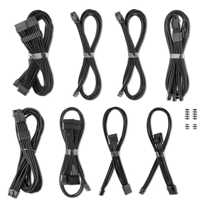 CableMod C-Series Pro ModMesh Sleeved 12V-2x6 12VHPWR Dual StealthSense Cable Kit for Corsair RMi, RMx (Black Label) - schwarz