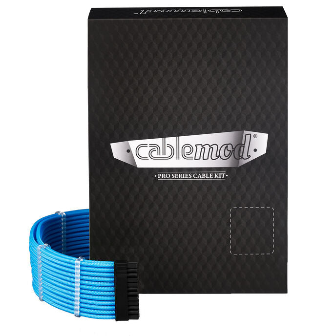 CableMod C-Series Pro ModMesh Sleeved 12V-2x6 12VHPWR Dual StealthSense Cable Kit for Corsair RMi, RMx (Black Label) - hell blau