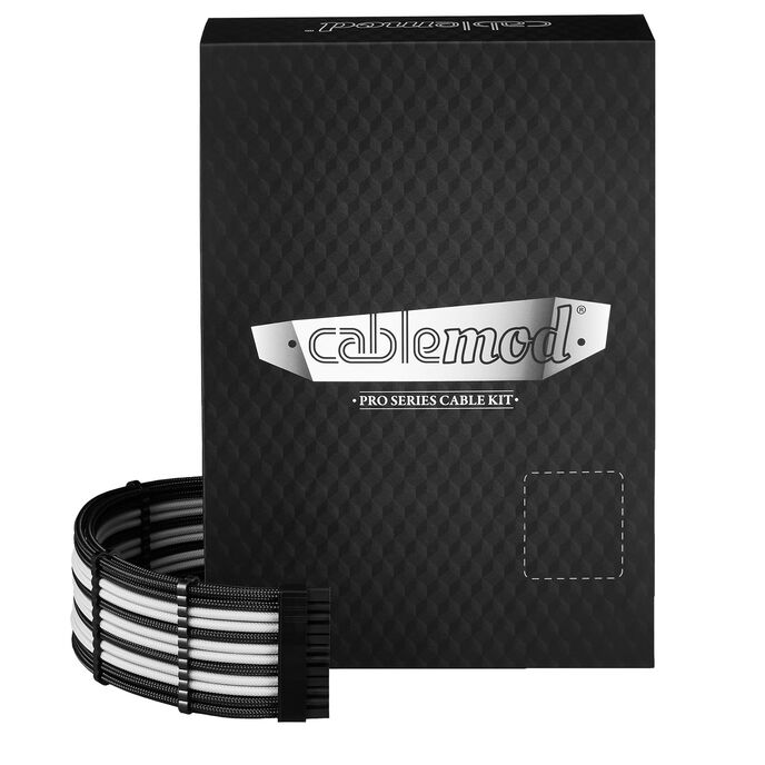 CableMod C-Series Pro ModMesh Sleeved 12V-2x6 12VHPWR Dual StealthSense Cable Kit for Corsair RMi, RMx (Black Label) - schwarz/weiß