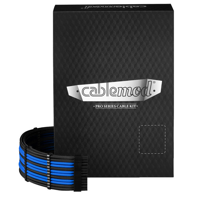 CableMod C-Series Pro ModMesh Sleeved 12V-2x6 12VHPWR Dual StealthSense Cable Kit for Corsair RMi, RMx (Black Label) - schwarz/blau