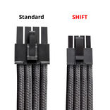 CableMod C-Series Pro ModMesh Kabelset, 2x 12V-2x6-Kabel, StealthSense, für Corsair Type 5 RMx Shift PSUs - schwarz, 65cm