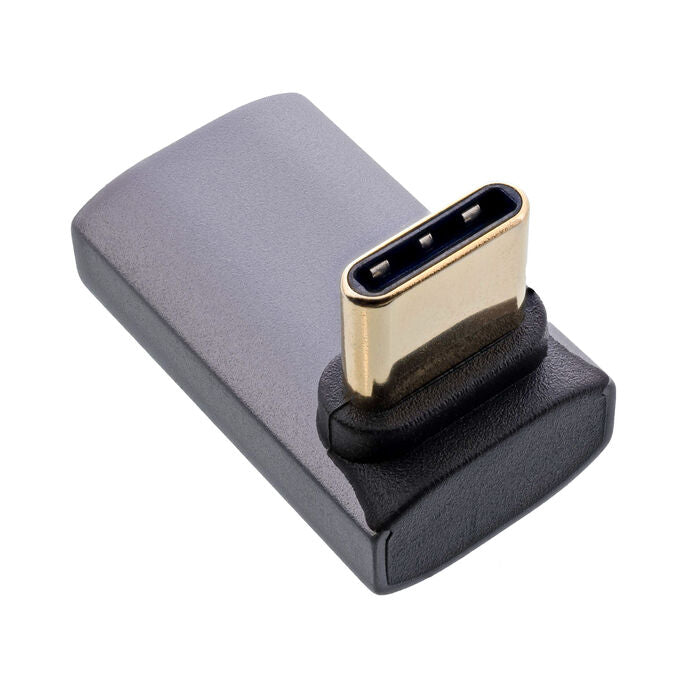 InLine® USB4 Adapter, USB-C Stecker/Buchse oben/unten gewinkelt, Aluminium, grau