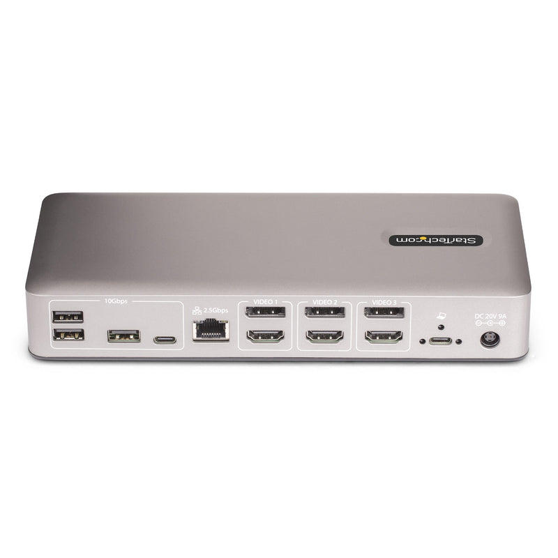 StarTech.com USB-C-Dockingstation(USB4), Dreifach 4K60Hz-Monitore DisplayPort oder HDMI, 100W Laptop-Ladung, 2,5GbE, Notebook Dock, Thunderbolt 4, Nicht für macOS, Treiberlos