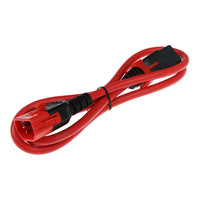 Cavo di alimentazione ACT C13 - C14 Dual IEC LOCK rosso 2 m