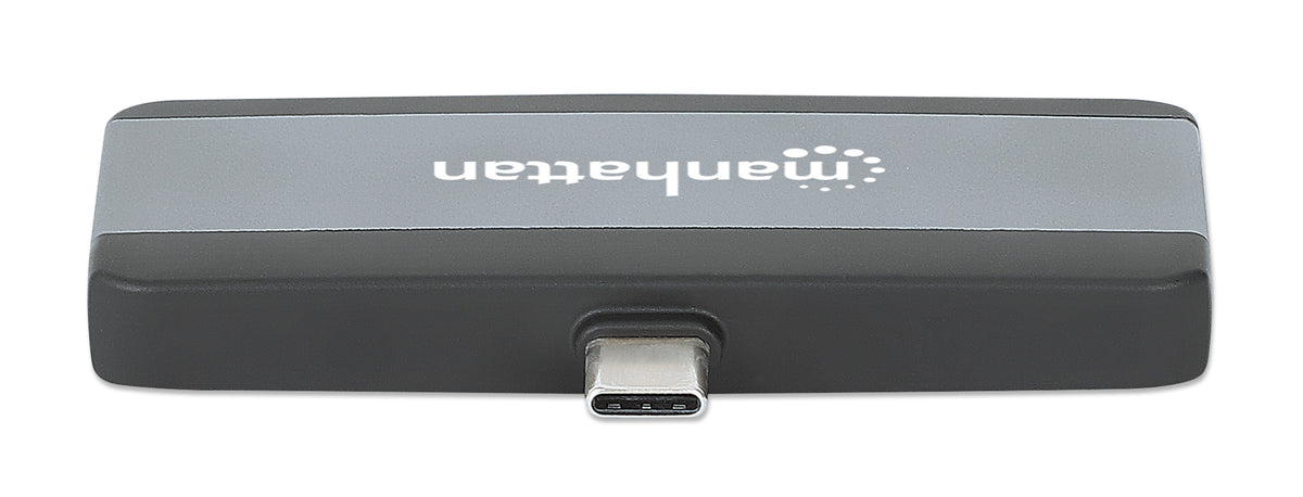 Manhattan 190404 laptop-dockingstation & portreplikator Kabelgebunden USB 3.2 Gen 2 (3.1 Gen 2) Type-C Grau