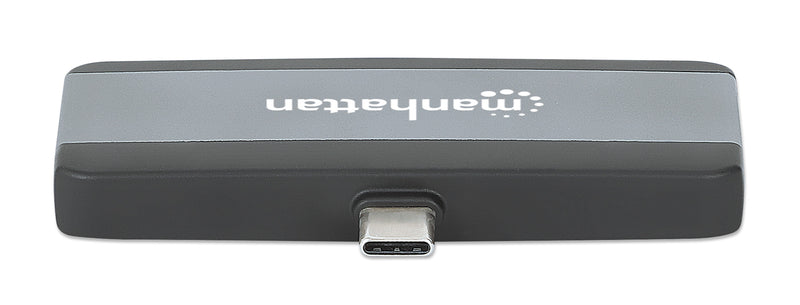 Manhattan 190404 laptop-dockingstation & portreplikator Kabelgebunden USB 3.2 Gen 2 (3.1 Gen 2) Type-C Grau