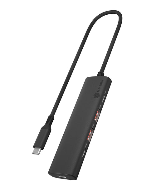 ICY BOX IB-HUB1437-CPD, 4-Port USB 3.2 Gen 2 Hub, 10 Gbit/s, 2x Type-C® + 2x Type-A, 1x USB PD 100 W, 30cm Cable