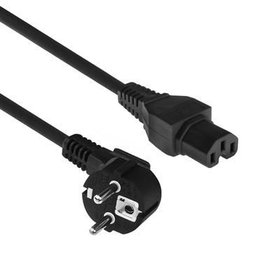 ACT Stromkabel Netzstecker CEE 7/7 Stecker (abgewinkelt) - C15 schwarz 2 m