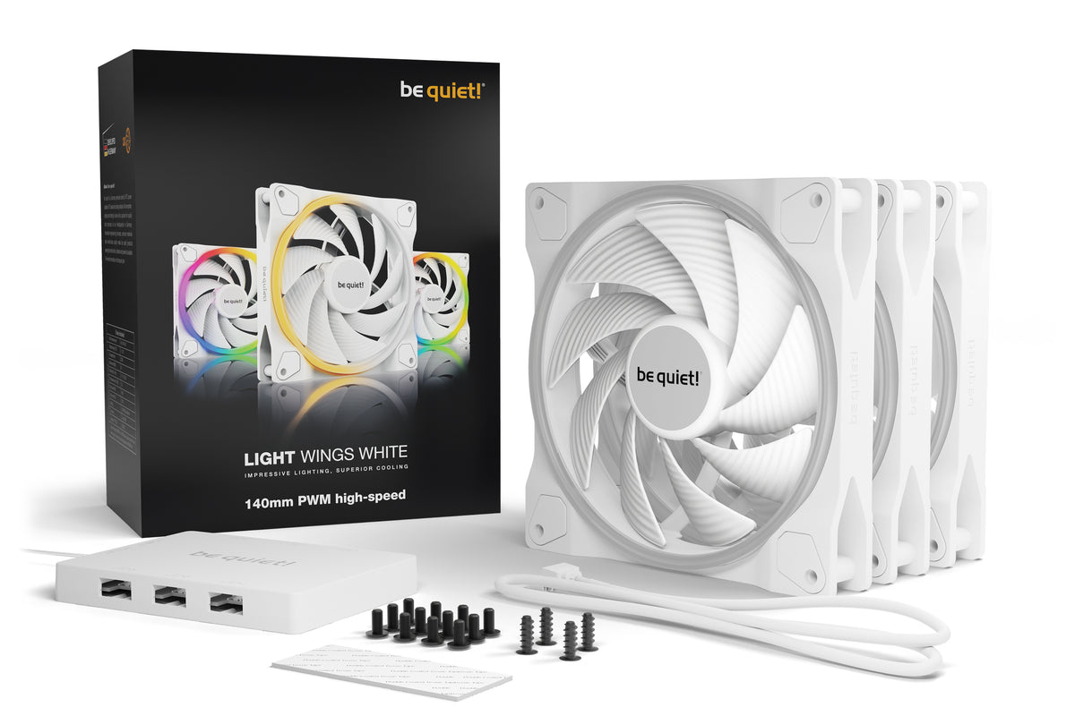 be quiet! Light Wings White | 140mm PWM high-speed Triple-Pack Computergehäuse Ventilator 14 cm Weiß 3 Stück(e)