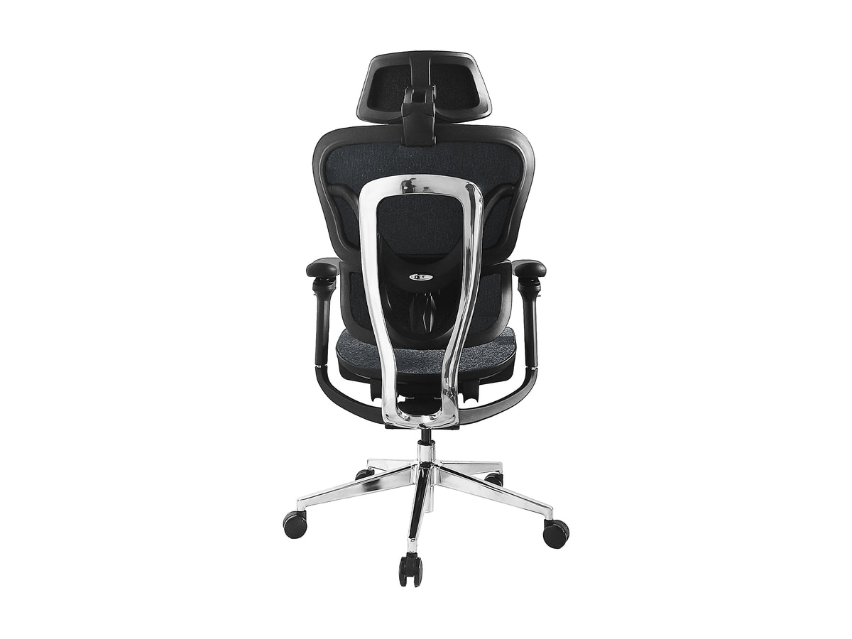 Equip Ergonomischer Premium-Bürostuhl mit Kopfstütze und Armlehnen, Blau-Schwarz