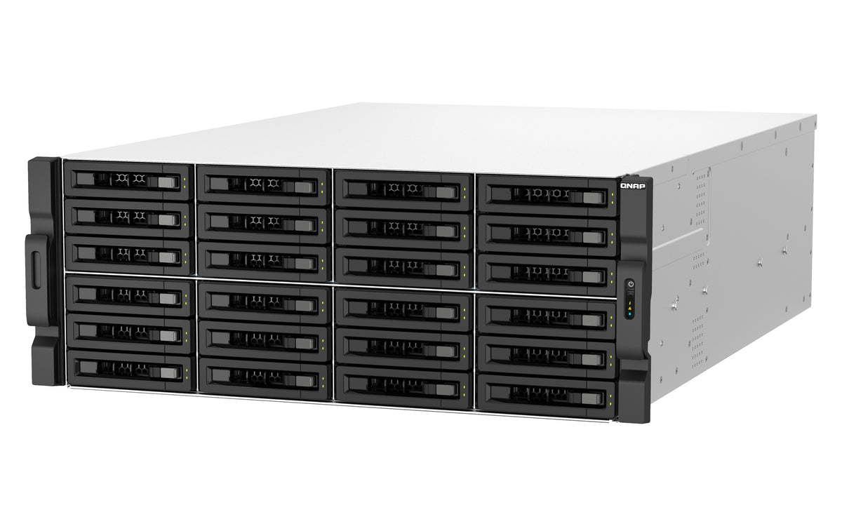 QNAP TS-H3087XU-RP NAS Rack (4U) Intel Xeon E E-2378 64 GB DDR4 0 TB QuTS hero Schwarz, Weiß