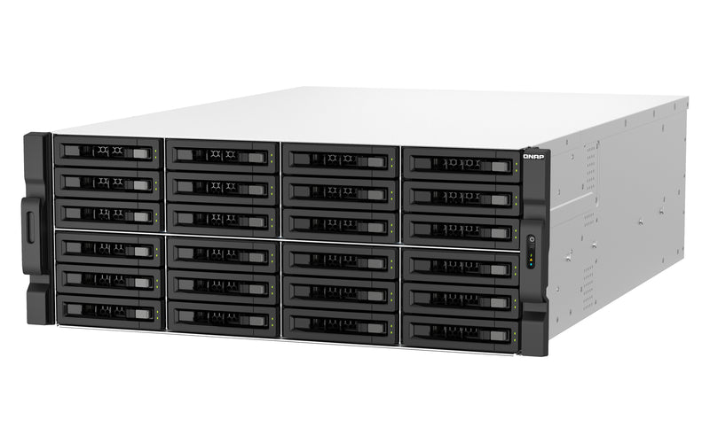 QNAP TS-H3087XU-RP NAS Rack (4U) Intel Xeon E E-2378 64 GB DDR4 0 TB QuTS hero Schwarz, Weiß
