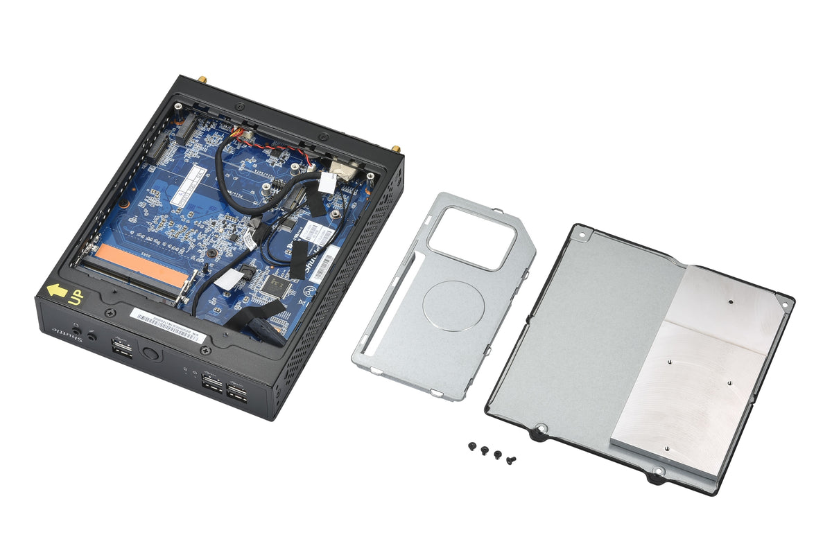 Shuttle POS System DS500, Celeron 7305, 8GB DDR5, 120 GB M.2 SSD (NVMe) 2x LAN (1x 2.5Gbit ,1x 1Gbit), 1xCOM,1xHDMI,1xDP, 1x VGA, lüfterlos, 24/7 Dauerbetrieb