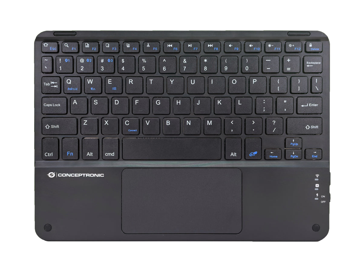 Conceptronic TOBIN01BUS 10-Zoll-Bluetooth-Tastatur mit Touchpad, QWERTY EN (US)