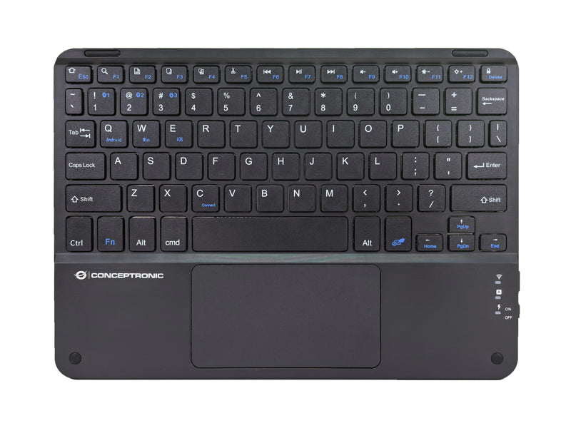 Conceptronic TOBIN01BUS 10-Zoll-Bluetooth-Tastatur mit Touchpad, QWERTY EN (US)