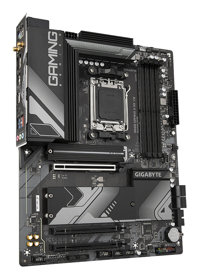 GIGABYTE B650 GAMING X AX V2 Mainboard - AMD Ryzen 9000er-Serie, 8+2+2 Phasen VRM, bis zu 8000 MHz DDR5 (OC), 1xPCIe 5.0 + 2xPCIe 4.0 M.2, 2,5 GbE LAN, WIFI 6E, USB 3.2 Gen 2