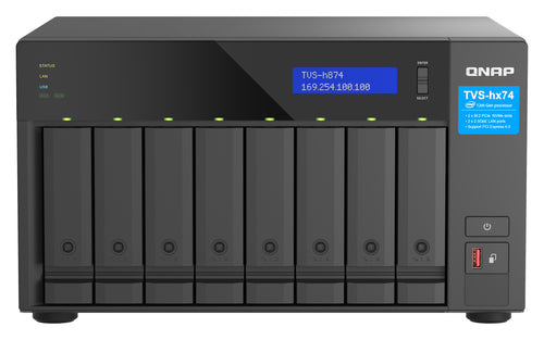 QNAP TVS-H874T-I9-64G NAS & Speicherserver Tower Intel® Core™ i9 64 GB DDR4 0 TB QNAP QTS Schwarz