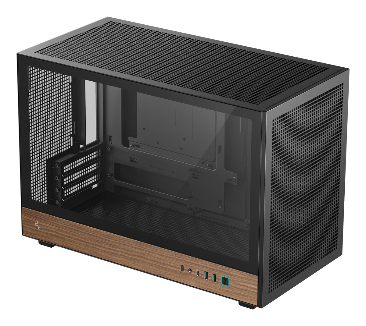 DeepCool CH260 WOOD Micro Tower Schwarz, Holz