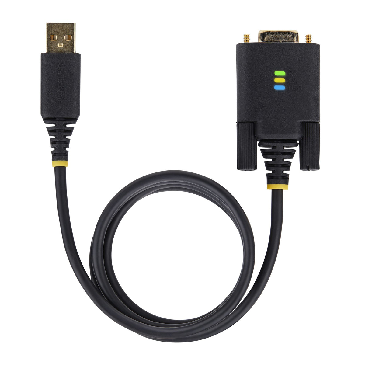 StarTech.com Câble adaptateur série null modem USB de 1 m, USB-A vers RS232 DB9, FTDI, rétention COM, voyants DEL, vis et écrous DB9 interchangeables, protection ESD de niveau 4, Windows, macOS, ChromeOS et Linux - Construction robuste en TPE