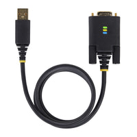StarTech.com Câble adaptateur série null modem USB de 1 m, USB-A vers RS232 DB9, FTDI, rétention COM, voyants DEL, vis et écrous DB9 interchangeables, protection ESD de niveau 4, Windows, macOS, ChromeOS et Linux - Construction robuste en TPE