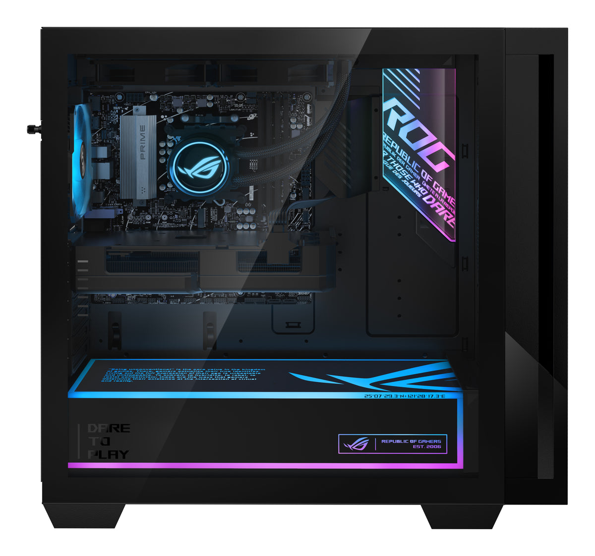 ASUS ROG G700 GM700TZ-R9700X273W AMD Ryzen™ 7 9700X 32 GB DDR5-SDRAM 1 TB SSD AMD Radeon RX 9070 XT Windows 11 Home Tower PC Flüssigkeitskühlsystem Schwarz