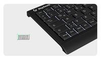 KeySonic KSK-3011ELC (DE), Super-Mini Tastatur, integrierter Numernblock black, Combo