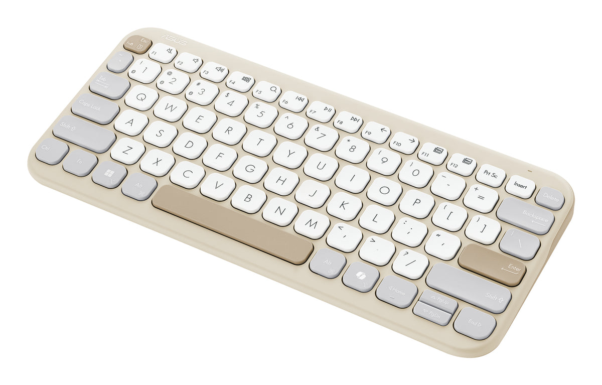 ASUS Marshmallow Keyboard KW100 Tastatur Haus Bluetooth QWERTZ Deutsch Beige, Grau, Weiß