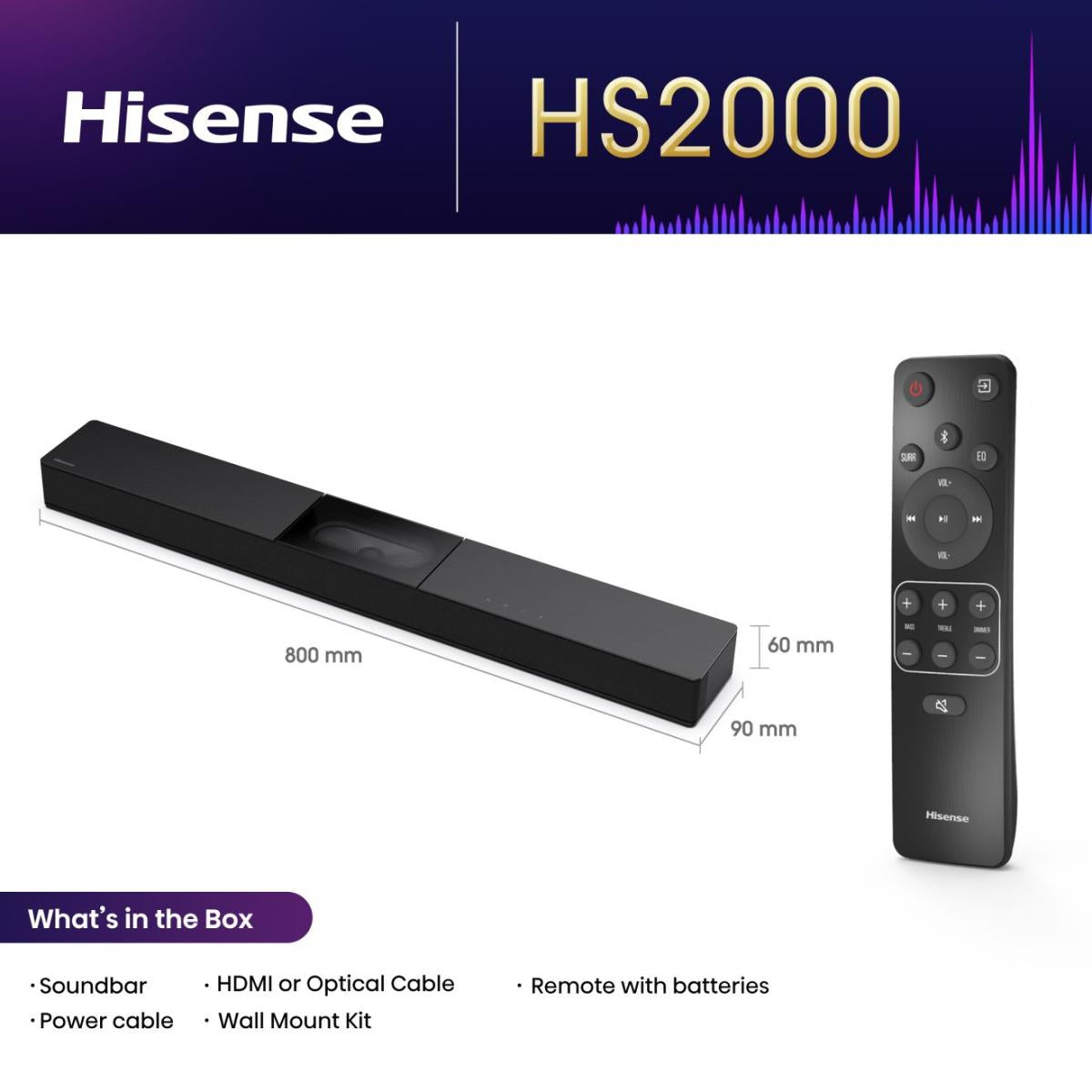 Hisense HS2000 2.1 Kanal Soundbar