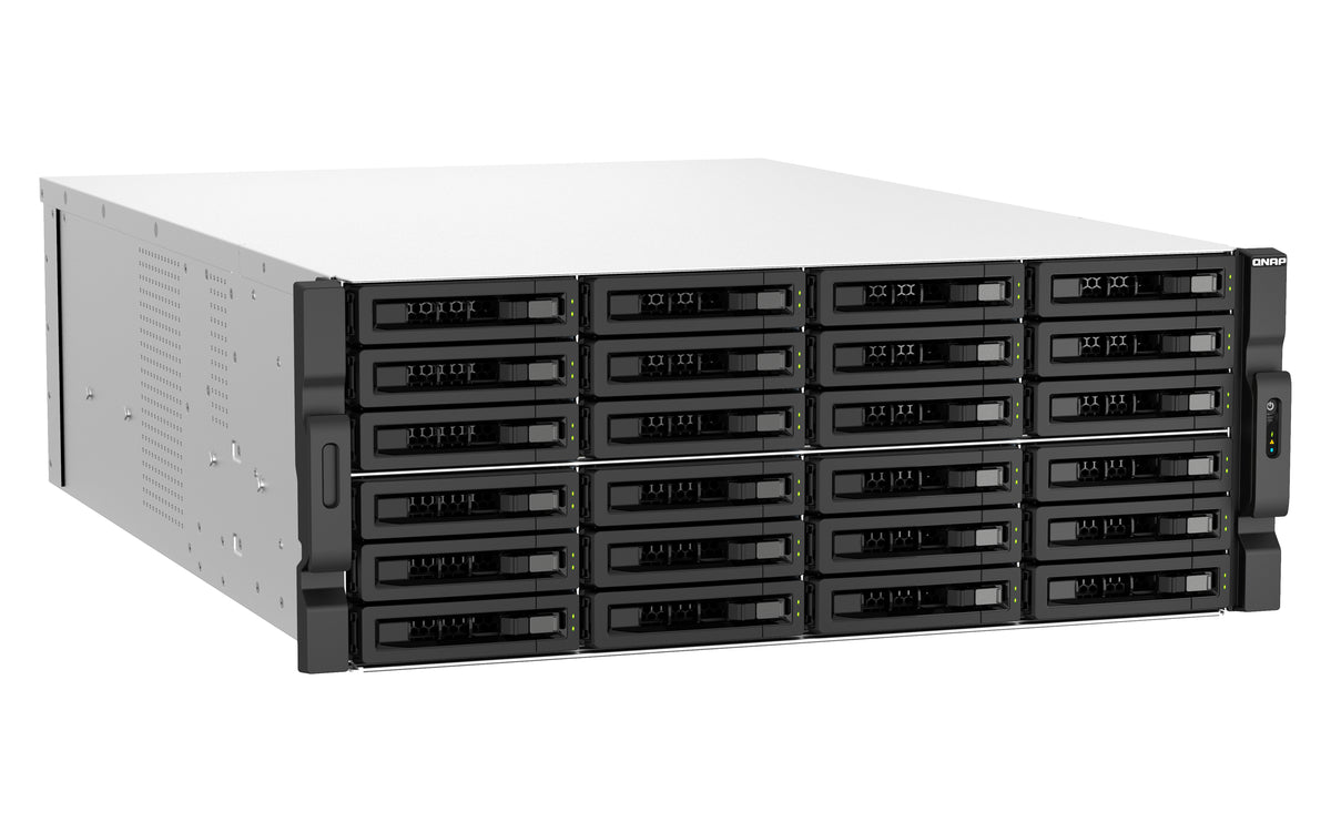 QNAP TS-H3087XU-RP NAS Rack (4U) Intel Xeon E E-2378 64 GB DDR4 0 TB QuTS hero Schwarz, Weiß