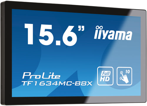 iiyama ProLite TF1634MC-B8X Computerbildschirm 39,6 cm (15.6") 1920 x 1080 Pixel Full HD LED Touchscreen Multi-Nutzer Schwarz