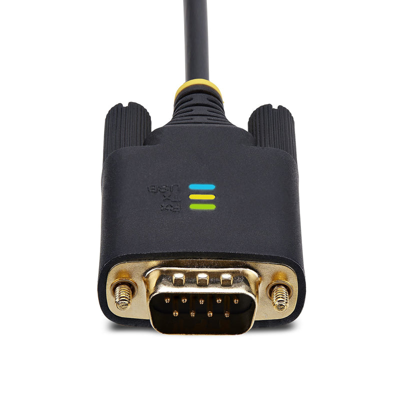 StarTech.com 3m USB Seriell Adapterkabel, USB-A auf DB9 RS232, FTDI IC, COM Retention, LED, wechselbare DB9 Schrauben und Muttern, ESD-Schutz, Windows, macOS und Linux
