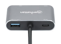 Manhattan 130691 laptop-dockingstation & portreplikator Kabelgebunden USB 3.2 Gen 1 (3.1 Gen 1) Type-C Grau