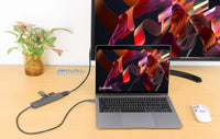 Manhattan 190442 laptop-dockingstation & portreplikator Kabelgebunden USB 3.2 Gen 1 (3.1 Gen 1) Type-C Grau