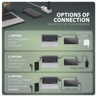 Axagon HMC-DL-KVM USB-C 10Gbps DisplayLink KVM Dockingstation für zwei 4K Monitore und Computer