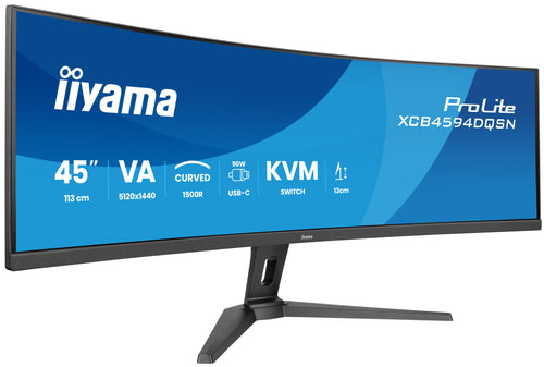 iiyama G-MASTER 45"LCD Curved Bus. UWQHD Computerbildschirm 113 cm (44.5") 5120 x 1440 Pixel Dual QHD LED Schwarz