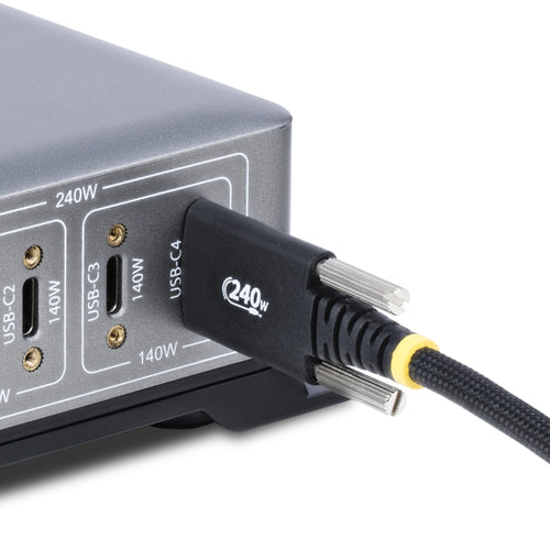 StarTech STARTECH.COM 2m USB-C-Ladekabel Schraubensicherung 240W 5A PD EPR Laptop-Ladekabel Nylon