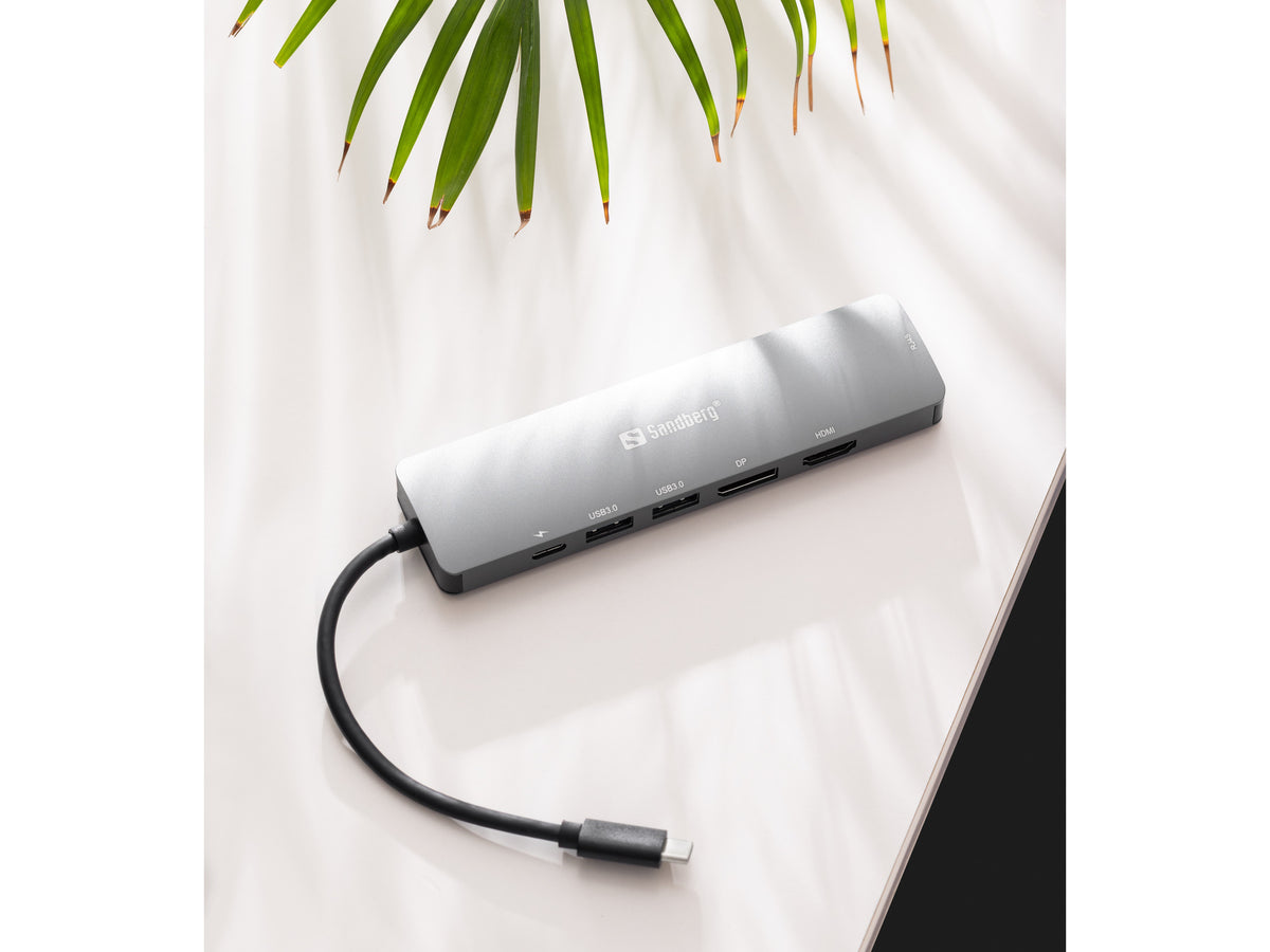 Sandberg 136-43 laptop-dockingstation & portreplikator USB 3.2 Gen 1 (3.1 Gen 1) Type-C Grau