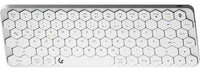 KeySonic KSK-5020BT-S (DE), Mini Tastatur mit wabenförmigen Tasten, kabellose Verbindung, Multimediatasten, Aluminium, Silber/Weiß