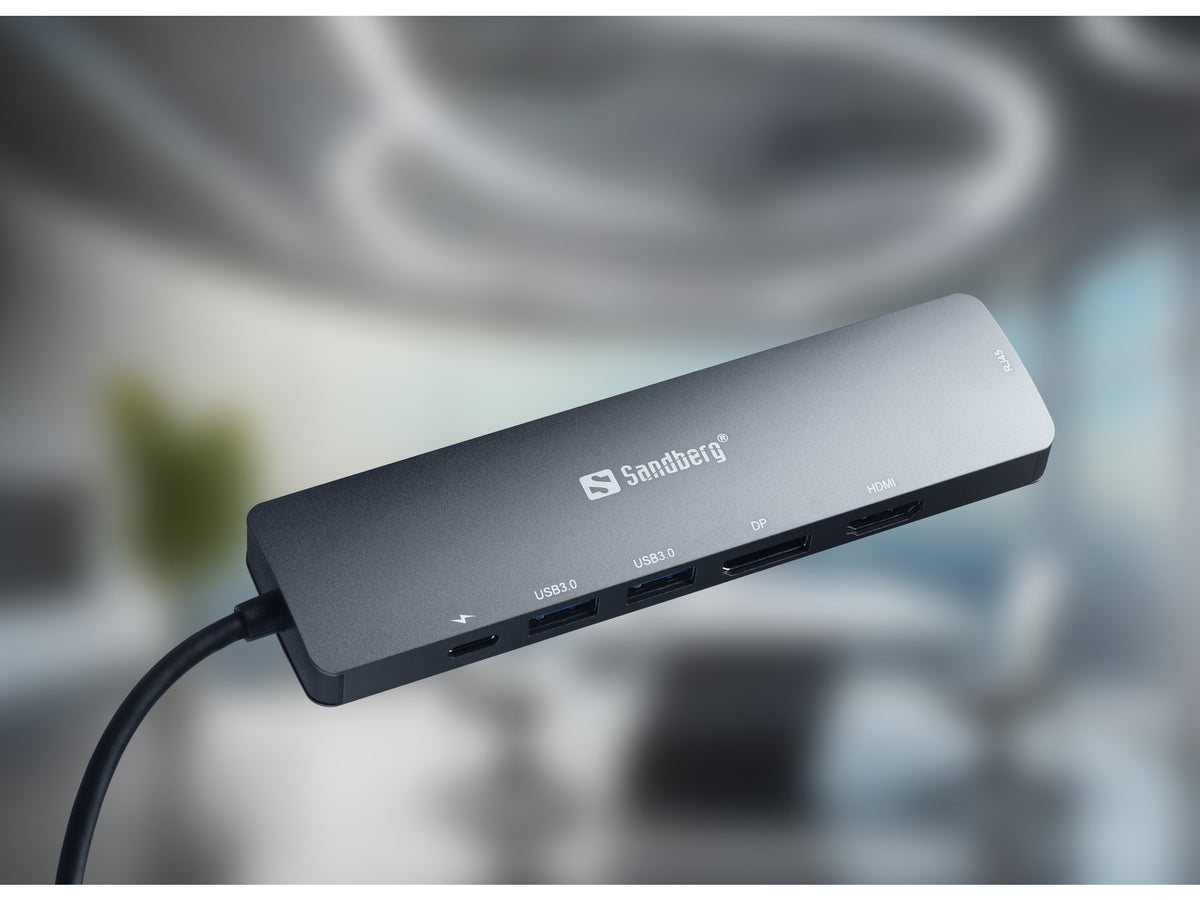 Sandberg 136-43 laptop-dockingstation & portreplikator USB 3.2 Gen 1 (3.1 Gen 1) Type-C Grau