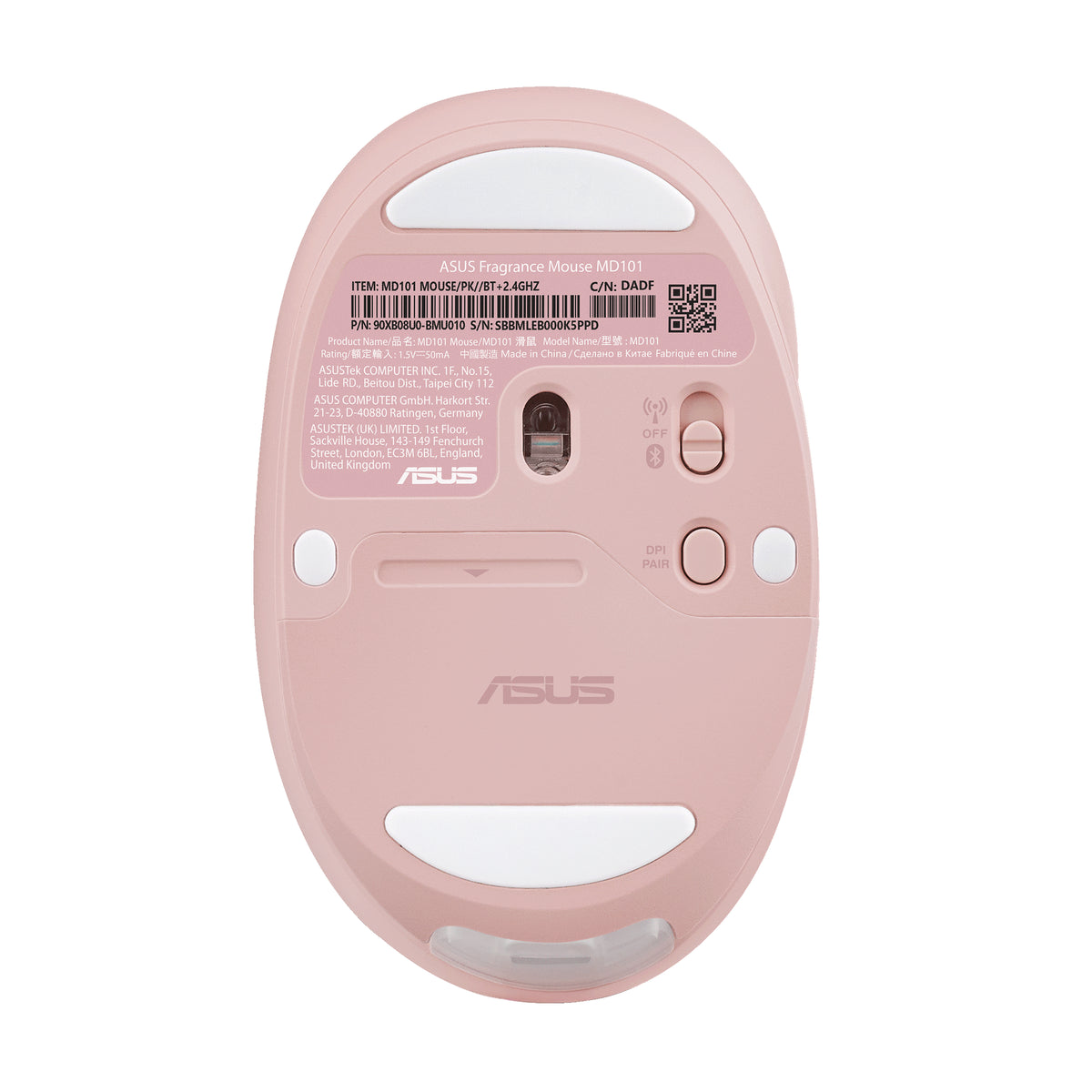 ASUS Fragrance Mouse MD101 Maus Haus Beidhändig RF Wireless + Bluetooth Optisch 2400 DPI