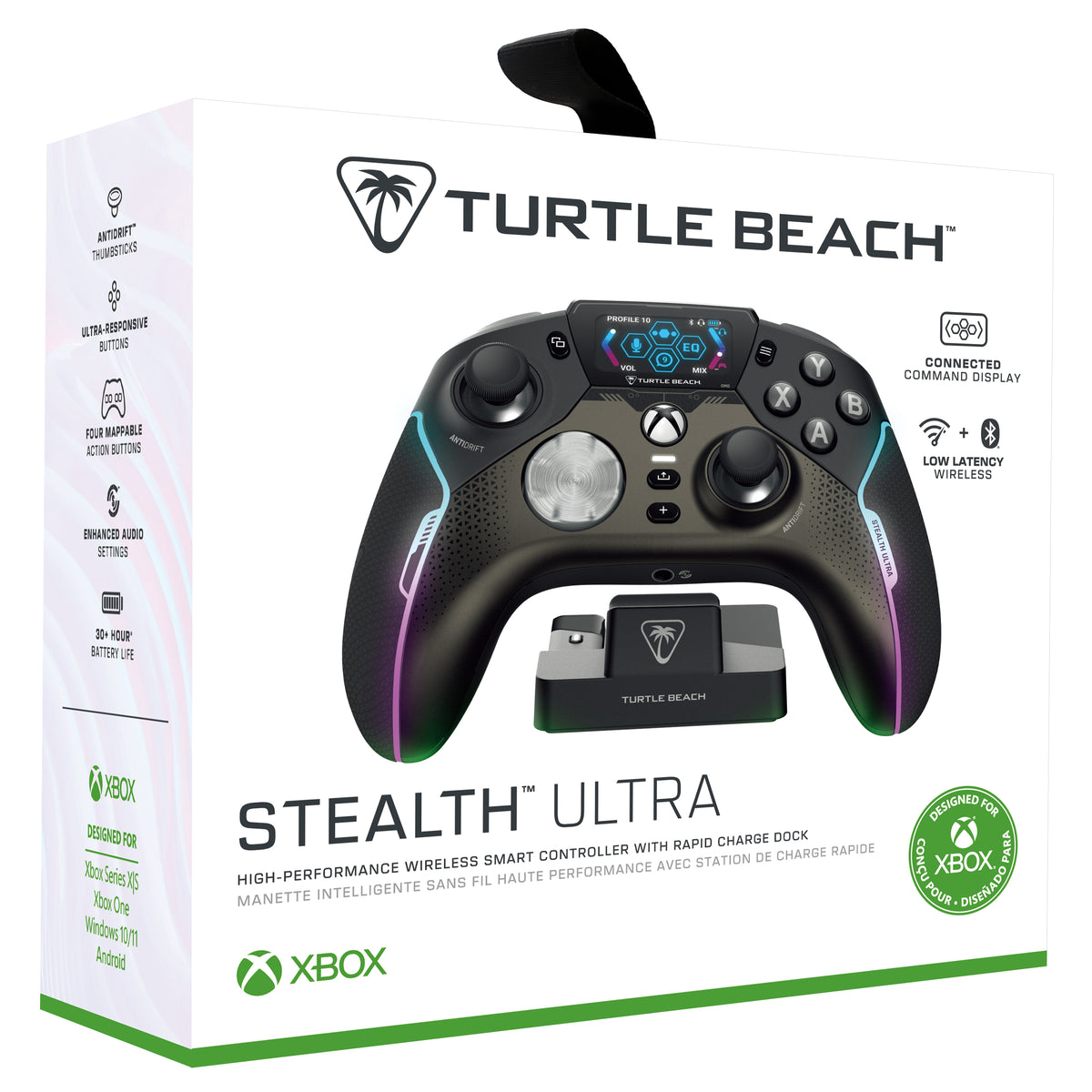 Turtle Beach Stealth Ultra Wireless Gaming-Controller mit Schnellladedock, Anpassbare Trigger-Stop und Befehlsanzeige für Xbox Series X,S, Xbox One und PC , Offiziell lizenziert für Xbox