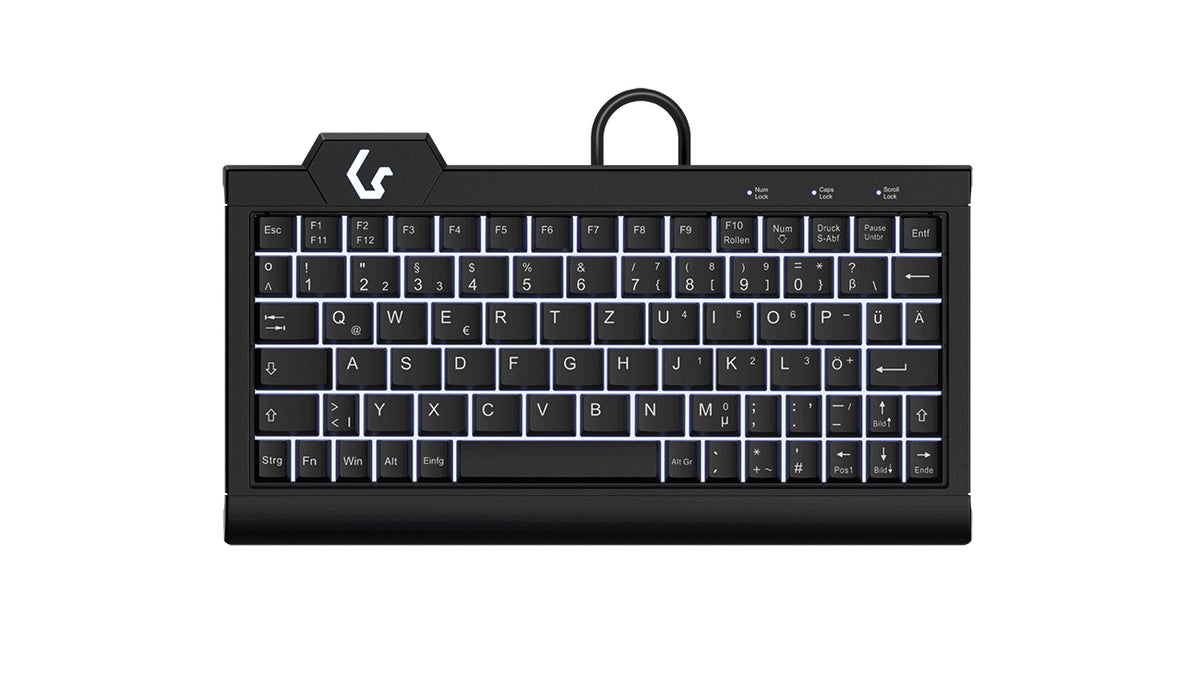 KeySonic KSK-3010ELC (DE), Super Mini Keyboard with backlit, USB/PS/2 Combo, black