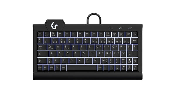 KeySonic KSK-3010ELC (DE), Super Mini Keyboard with backlit, USB/PS/2 Combo, black