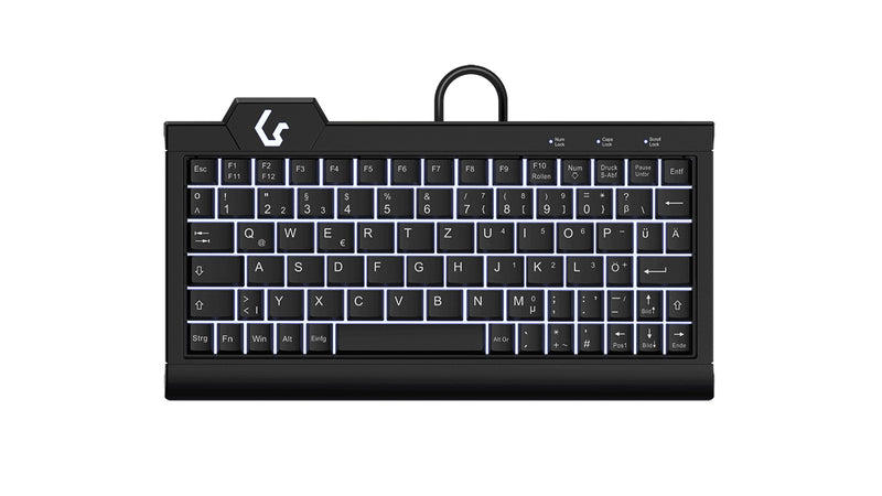 KeySonic KSK-3010ELC (DE), Super Mini Keyboard with backlit, USB/PS/2 Combo, black