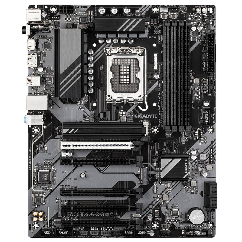 GIGABYTE B760 DS3H WIFI6E GEN5 Mainboard – Unterstützt Intel Core Prozessoren der 14. Generation, 8+2+1 Phasen Digital-VRM, bis zu 5600 MHz DDR5, 2xPCIe 4.0 M.2, Wi-Fi 6E, 1 GbE LAN, USB 3.2 Gen 2x2