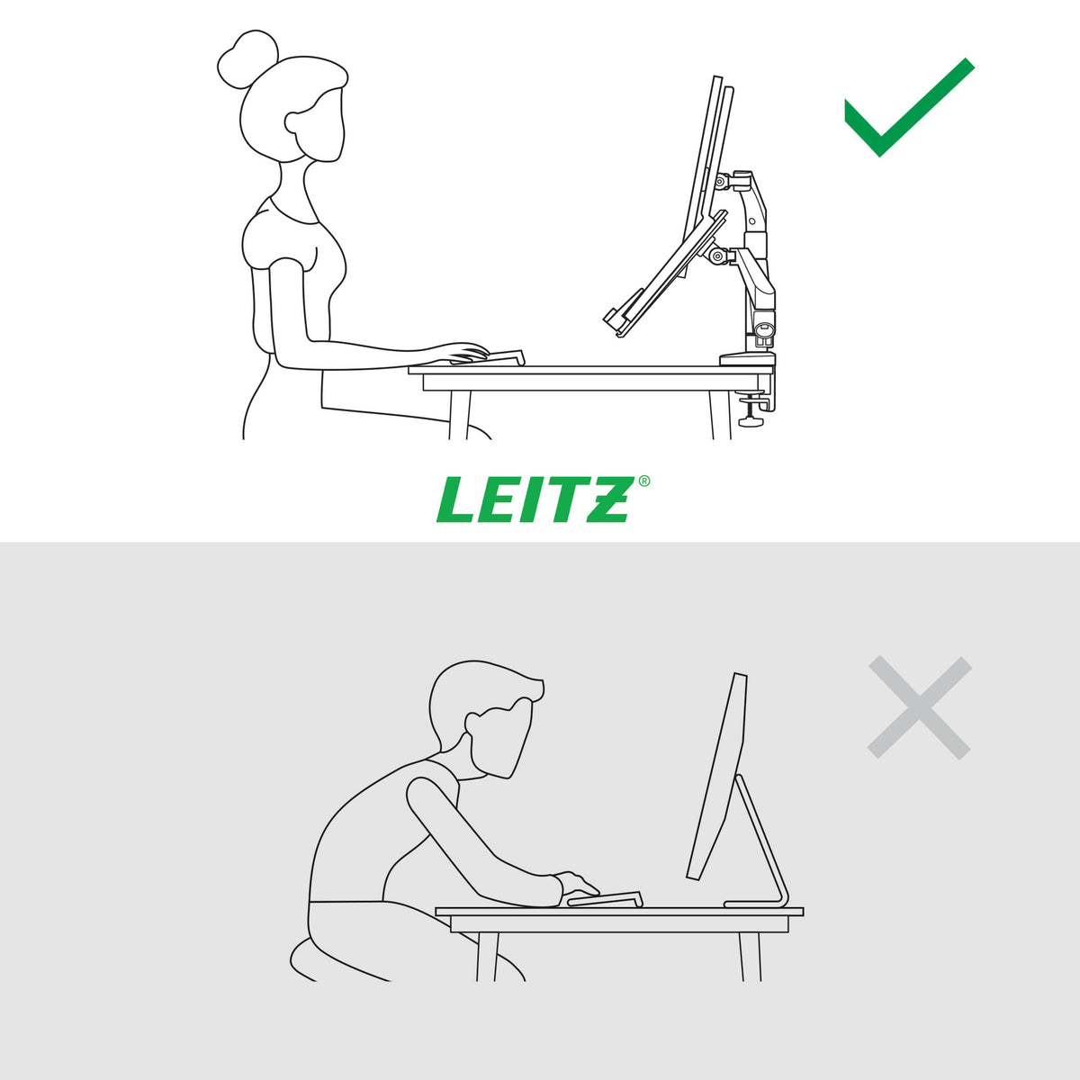 Leitz 65380085 Flachbildschirm-Tischhalterung 81,3 cm (32") Tisch/Bank Grau