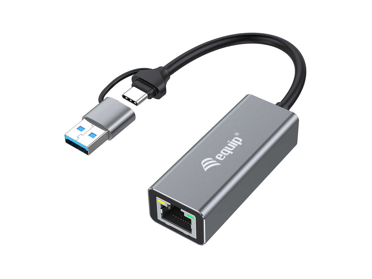 Equip USB-C auf 2,5 Gigabit Ethernet Netzwerk (USB-C+A) Adapter