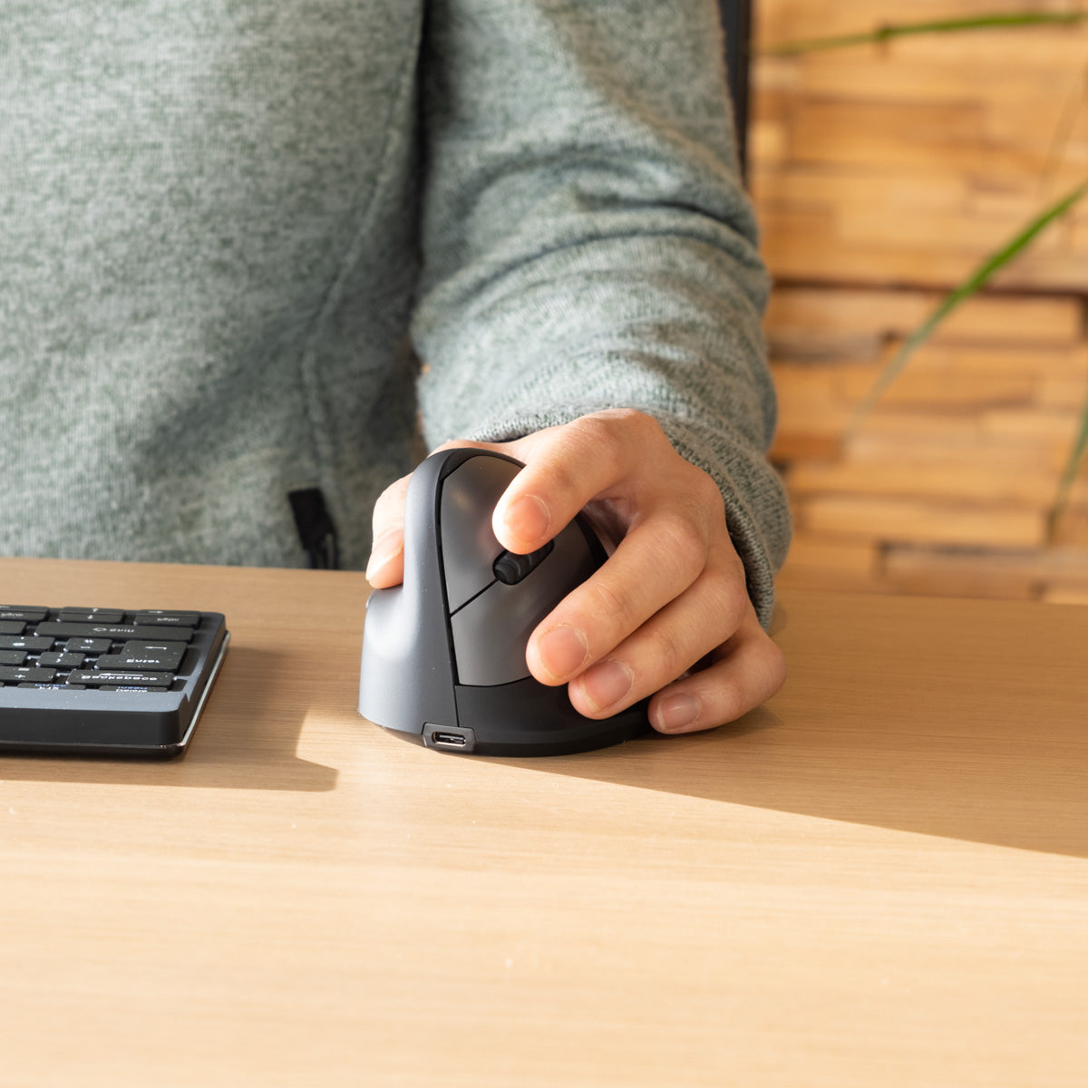 R-Go Tools Ergonomische Maus R-Go HE Break mit Pausensoftware, medium (Handlänge 165-185mm), Linkshänder, bluetooth, schwarz